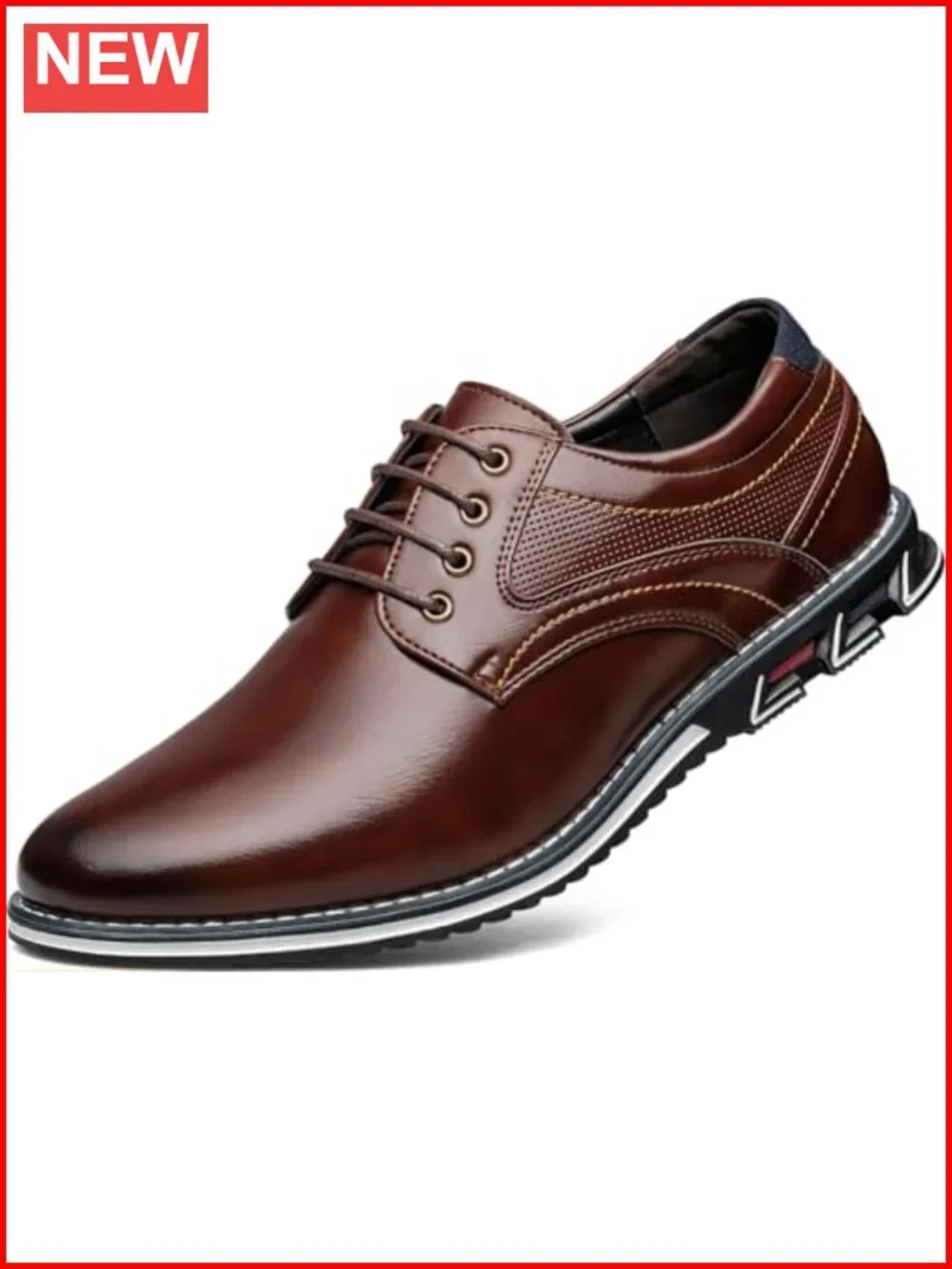 Men's Casual Oxford Dress Shoes PU Leather Lace-Up Business Formal Sneakers